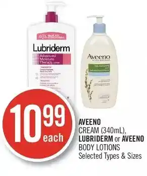 Shoppers Drug Mart Aveeno cream, lubriderm or aveeno body lotions offer