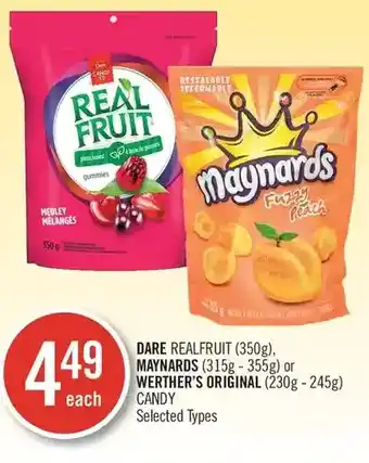 Shoppers Drug Mart Dare realfruit, maynards or werther's original candy offer
