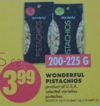 No Frills Wonderful Pistachios 200-225 g offer