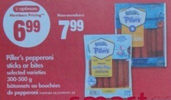 No Frills Piller's Pepperoni Sticks or Bites 300-500g offer