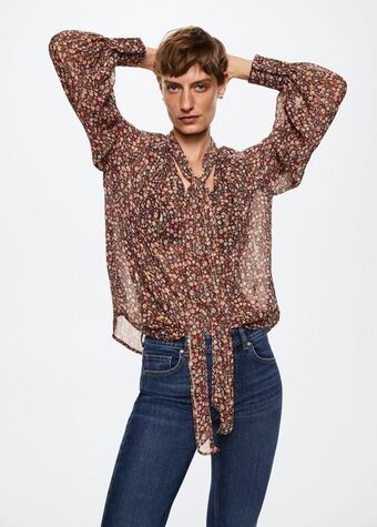 Mango Bow printed blouse offer