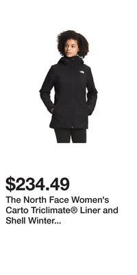 Sport Chek The north face women's carto triclimate® liner and shell winter jacket, insulated, hooded offer