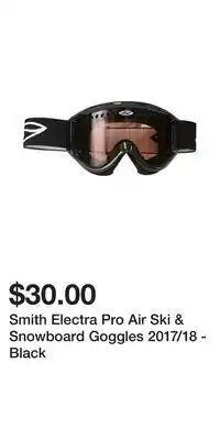 Sport Chek Smith electra pro air ski & snowboard goggles 2017/18 - black offer