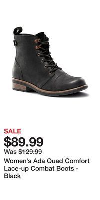 Mark's Women's ada quad comfort lace-up combat boots - black offer