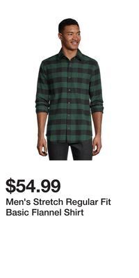 Mark's Men's stretch regular fit basic flannel shirt offer