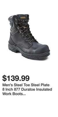 Mark's Men's steel toe steel plate 8 inch 877 duratoe insulated work boots - black offer