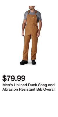 Mark's Men's unlined duck snag and abrasion resistant bib overall offer