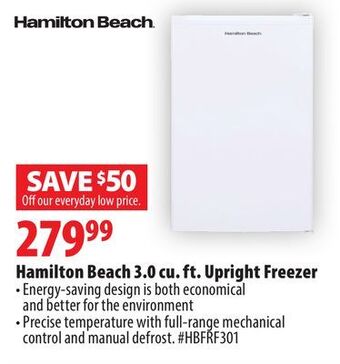 London Drugs Hamilton beach 3.0 cu. ft. upright freezer offer