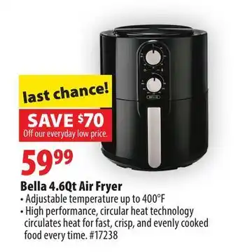 London Drugs Bella 4.6qt air fryer offer