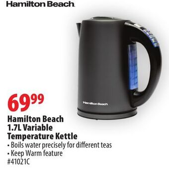 London Drugs Hamilton beach 1.7l variable temperature kettle offer