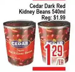 Skyland Foodmart Cedar dark red kidney beans offer