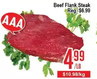Skyland Foodmart Beef flank steak offer