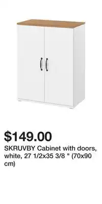 IKEA Skruvby cabinet with doors, white, 27 1/2x35 3/8 " (70x90 cm) offer