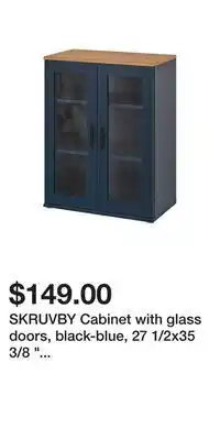 IKEA Skruvby cabinet with glass doors, black-blue, 27 1/2x35 3/8 " (70x90 cm) offer