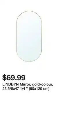 IKEA Lindbyn mirror, gold-colour, 23 5/8x47 1/4 " (60x120 cm) offer