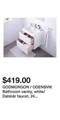 IKEA Godmorgon / odensvik bathroom vanity, white/dalskär faucet, 24 3/4x19 1/4x25 1/4 " (63x49x64 cm) offer