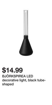 IKEA Björkspirea led decorative light, black tube-shaped offer