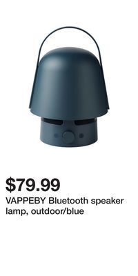 IKEA Vappeby bluetooth speaker lamp, outdoor/blue offer