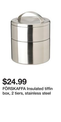 IKEA Förskaffa insulated tiffin box, 2 tiers, stainless steel offer