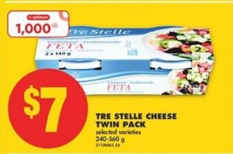 No Frills Tre Stelle cheese twin pack 240-560 g offer
