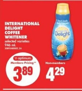 No Frills International delight coffee whitener 946 ml offer