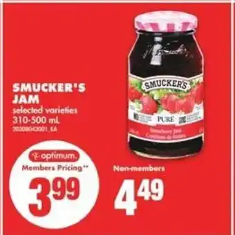 No Frills Smucker's jam 310-500 ml offer