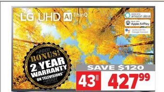 2001 Audio Video Lg 43" 4k uhd hdr10 pro webos 22 game optimizer offer