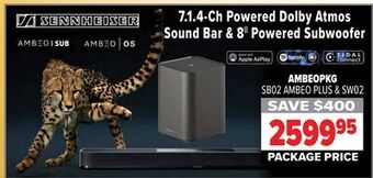2001 Audio Video 7.1.4-ch powered dolby atmos sound bar & 8" powered subwoofer offer