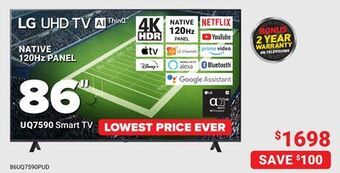 Visions Electronics Lg 86" uq7590 smart tv offer