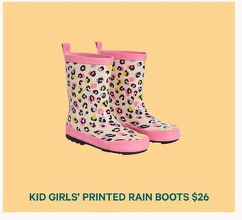 Kid girls' printed rain boots
