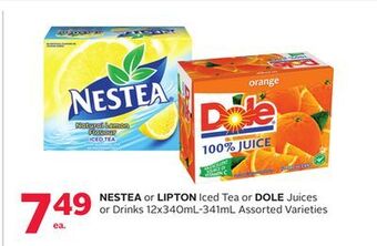 Rexall Nestea or lipton iced tea or dole juices or drinks offer