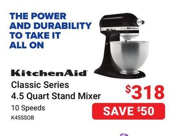 Visions Electronics Kitchenaid classic series 4.5 quart stand mixer offer