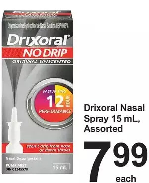 Pharmasave Drixoral nasal spray offer