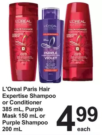 Pharmasave L'oreal paris hair expertise shampoo or conditioner, purple mask or purple shampoo offer