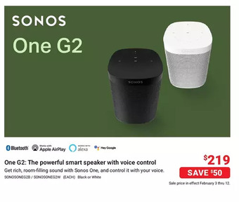 Visions Electronics Sonos one g2: the powerful smart speaker with voice control offer