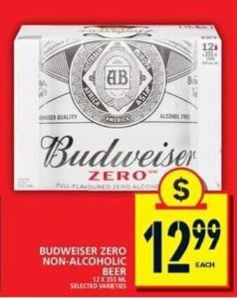 Food Basics Budweiser zero non-alcoholic beer offer