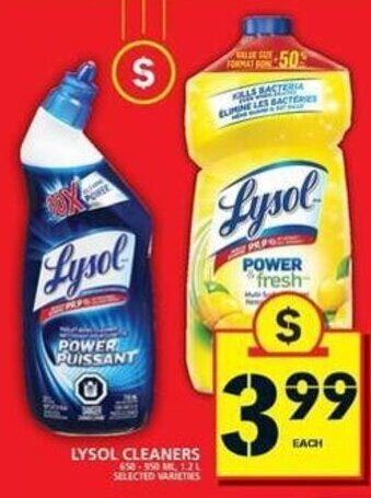 Food Basics Lysol cleaners offer