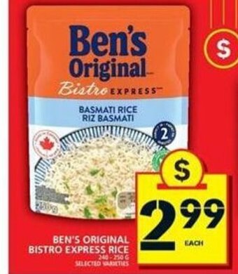 Food Basics Ben's original bistro express rice offer