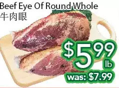 Ample Food Market Beef eye of round whole offer
