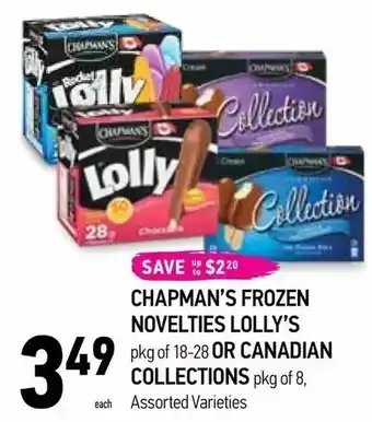 Coppa's Fresh Market Chapman's frozen novelties lolly's or canadian collections offer