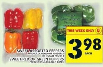 Food Basics Sweet assorted peppers, sweet red or green peppers offer