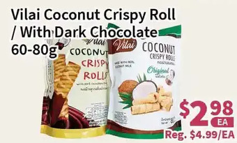 Blue Sky Supermarket Vilai coconut crispy roll / with dark chocolate offer