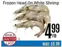 Nations Fresh Foods Frozen head on white shrimp offer
