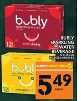 Food Basics Bubly sparkling water beverage offer