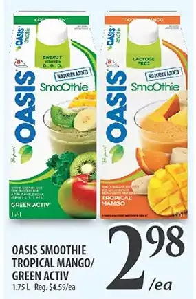 Al Premium Food Mart Oasis smoothie tropical mango/green activ offer