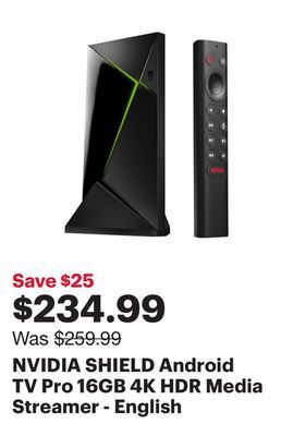 Best Buy Nvidia shield android tv pro 16gb 4k hdr media streamer - english offer