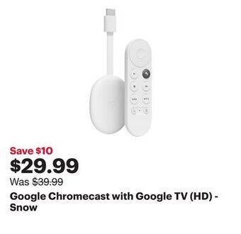 Best Buy Google chromecast with google tv (hd) - snow offer