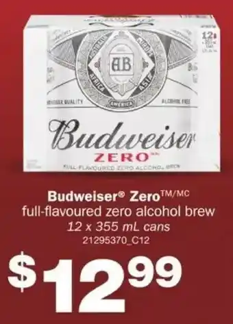 Wholesale Club Budweiser zero full-flavoured zero alcohol brew offer