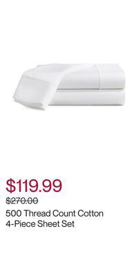 Hudson's Bay 500 thread count cotton 4-piece sheet set offer