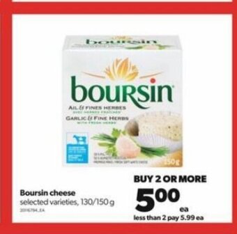 Real Canadian Superstore Boursin cheese 130/150g offer